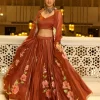 GLAZED GINGER HANDPAINTED LEHENGA SET.