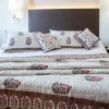 WHITE SMOKE HANDBLOCK PRINTED COTTON QUILT